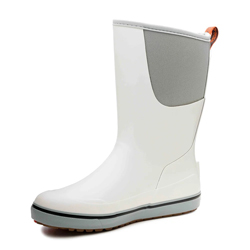 white crabbing boots