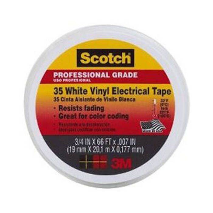 3M Marine Scotch 35 White Professional Grade Vinyl Electrical Tape