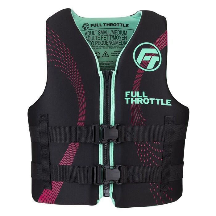 Full Throttle Youth Rapid Dry Neoprene Life Jacket, Pink