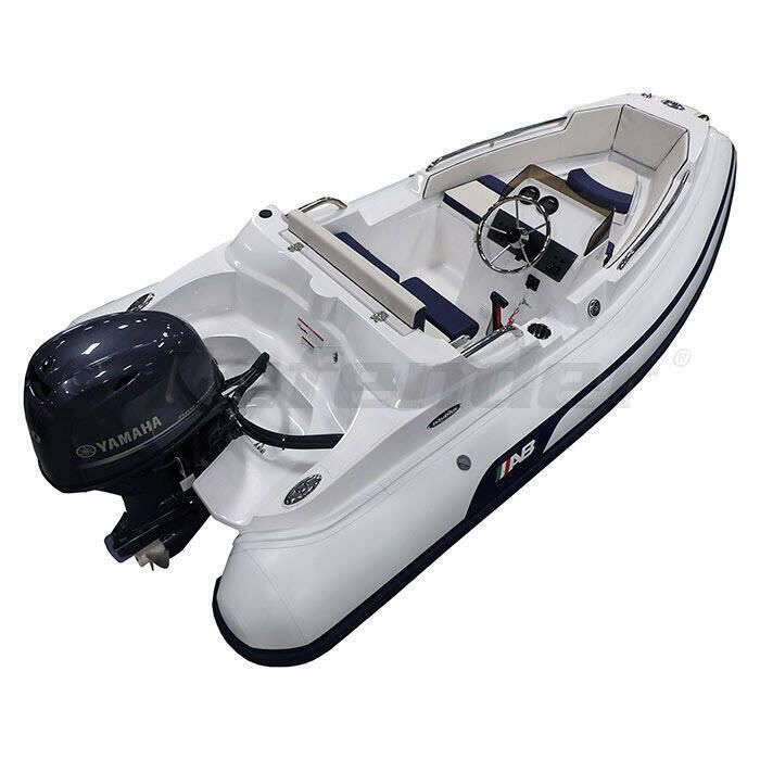 Image of : AB Inflatables Nautilus 13 DLX Fiberglass RIB 13' Boat with Yamaha 50 HP Motor - F50 - 2023