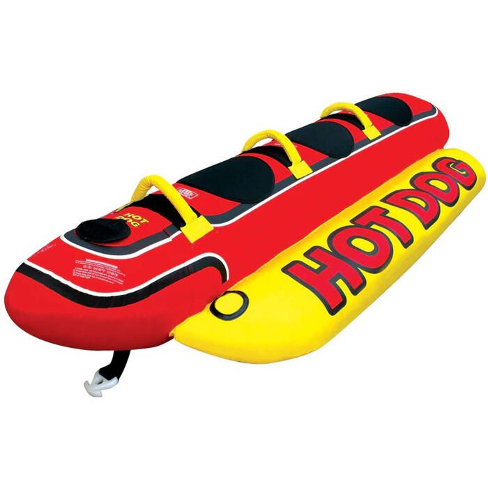Image of : Airhead Hot Dog 3-Person Inflatable Towable Boat Tube - HD-3 