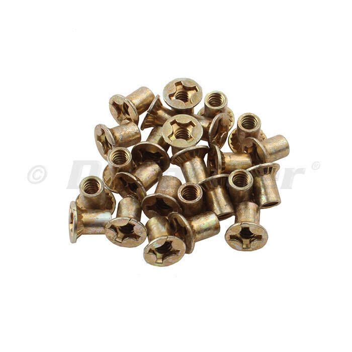 Image of : Beckson Flush Mount Flat Head Barrel Nut - Cadmium Plated Brass (25-Pack) - BB187-31F25 