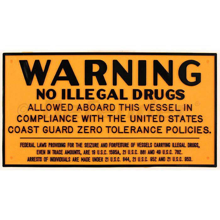 Image of : Bernard Marine Regulation Placard - No Illegal Drugs on Vessel - P-229 