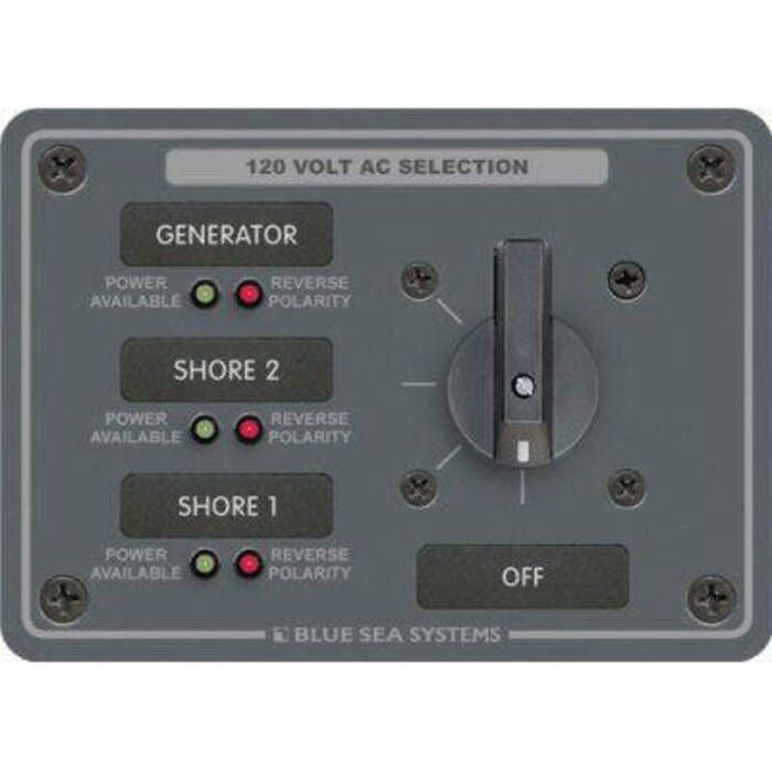 Image of : Blue Sea Systems AC Source Selection Rotary Switch Panel - 8366 