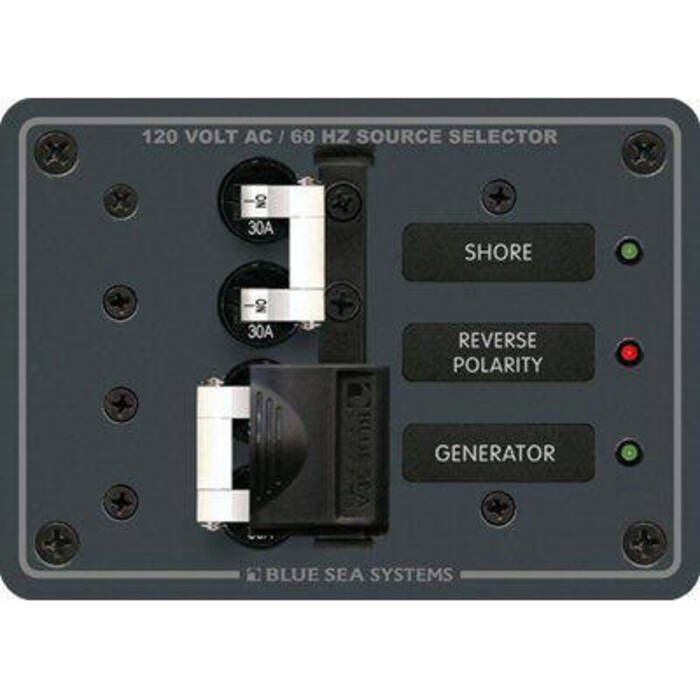 Image of : Blue Sea Systems AC Source Selection Toggle Circuit Breaker Panel - 8032 