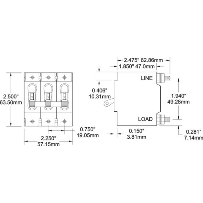 Blue Sea Systems C-Series Toggle Circuit Breaker | Defender