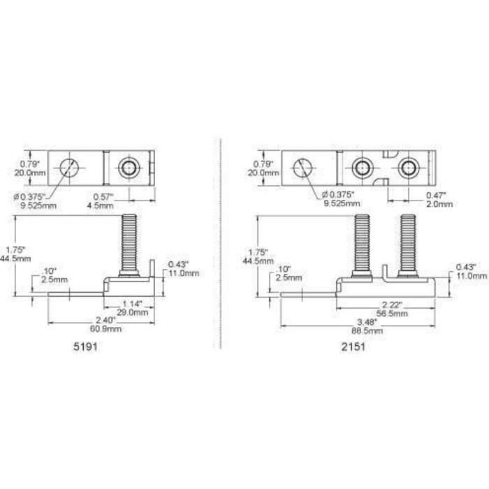 Blue Sea - 5178B-BSS - Fuse Terminal MRBF 60A 58VDC Max - (Pack Of 1