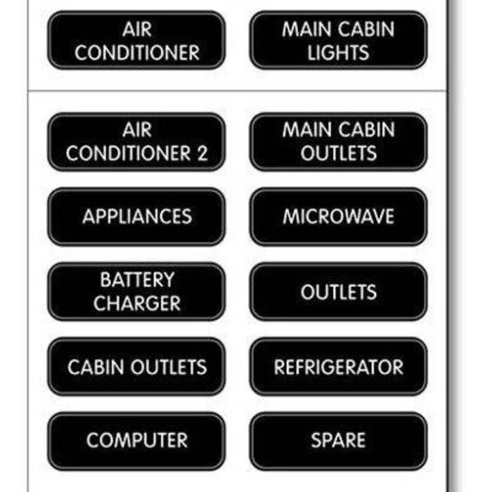 Image of : Blue Sea Systems Large Format Labels - AC Electrical Panel - 8031 