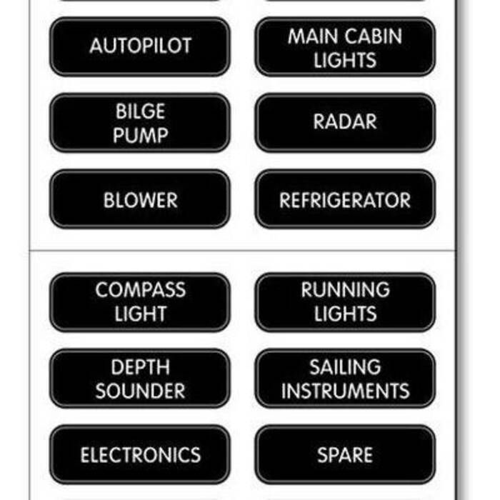 Image of : Blue Sea Systems Large Format Labels - DC Electrical Panel - 8030 
