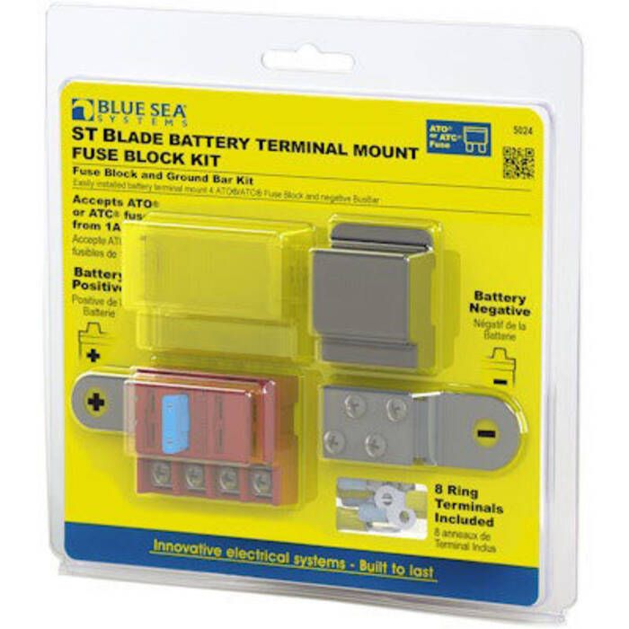 Blue Sea STBlade Battery Terminal Mount Fuse Block Kit 5024 Defender