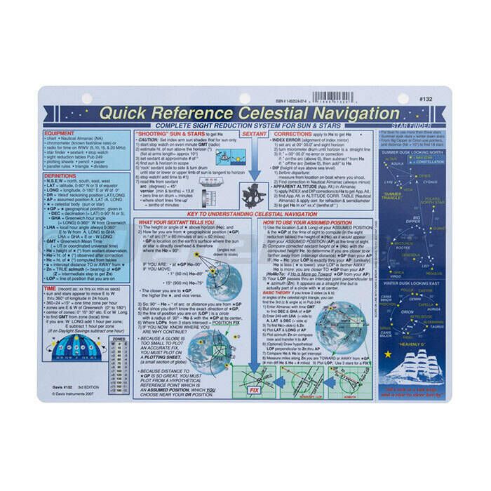 Image of : Davis Instruments Celestial Navigation Quick Reference Card - 132