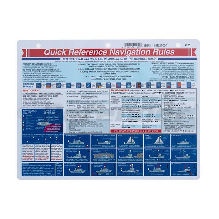 Davis Instruments Navigation Rules Quick Reference Card