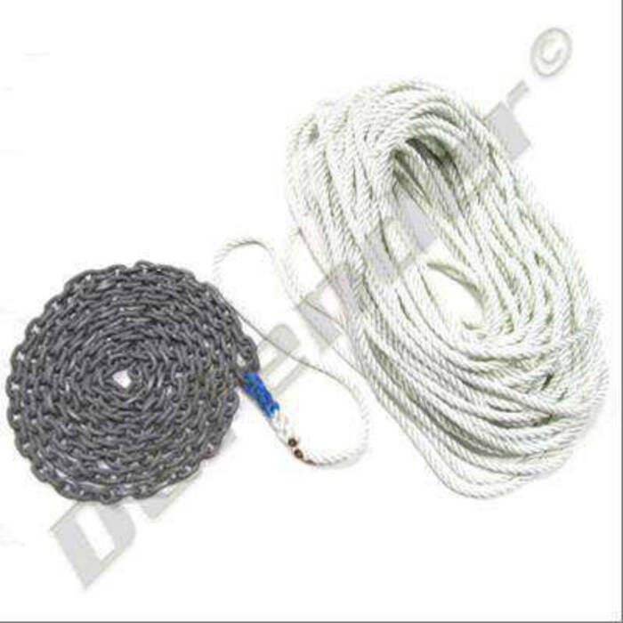 Image of : Defender Pre-Made Anchor Rode - 3-Strand Rope and High Test Chain - RCR02 