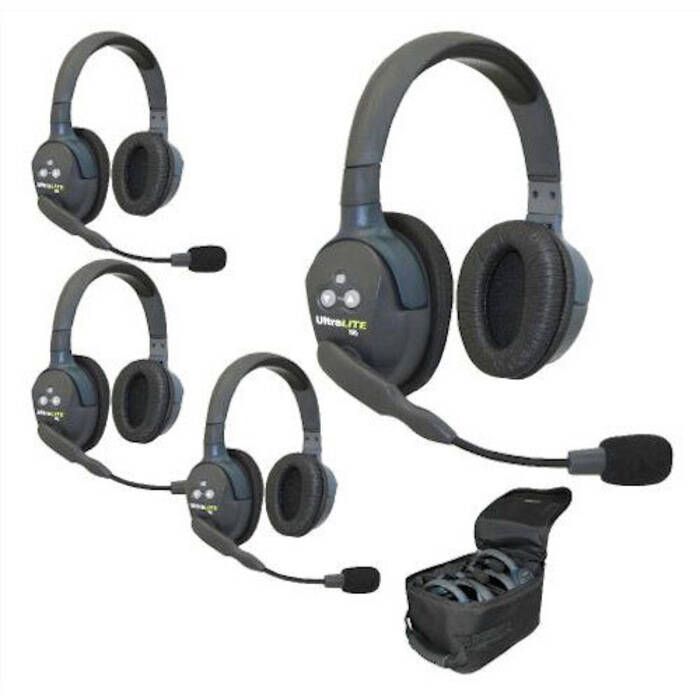 Image of : Eartec UltraLITE HD 4-Person Double Ear Cup Headset System - UL4D-HD 