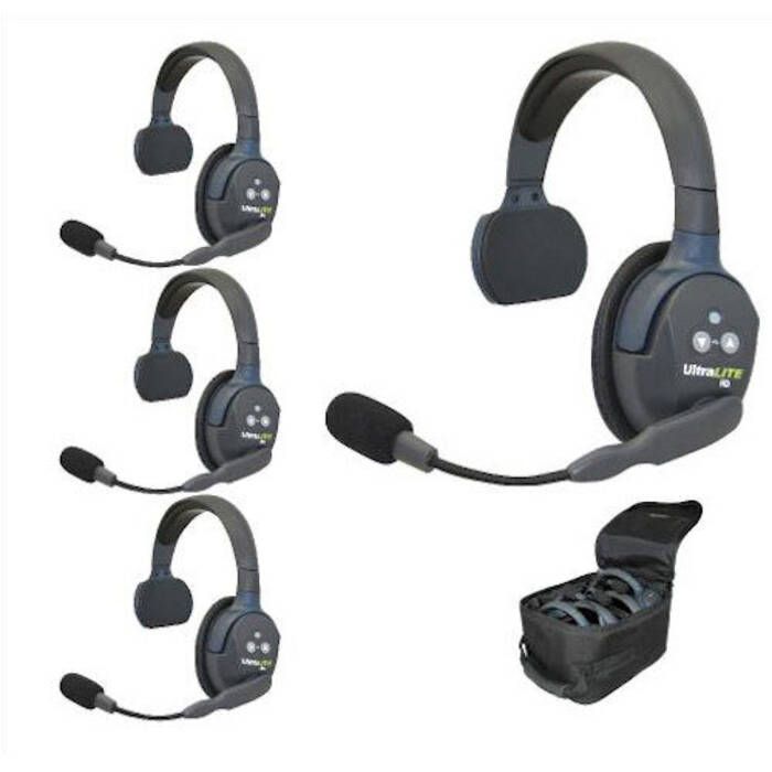 Image of : Eartec UltraLITE HD 4-Person Single Ear Cup Headset System - UL4S-HD 