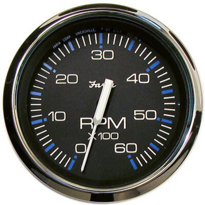 Image of : Faria Chesapeake Black SS 6000 RPM Tachometer - 33710 