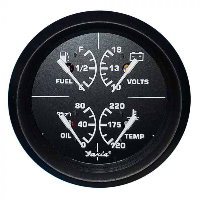 Faria Euro Black Multifunction Gauge - 32851 | Defender Marine