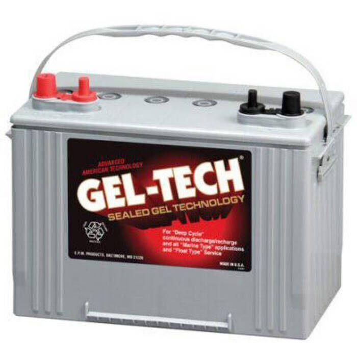 Image of : Gel-Tech Deep Cycle Marine Battery - Group 27 - 8G27M 