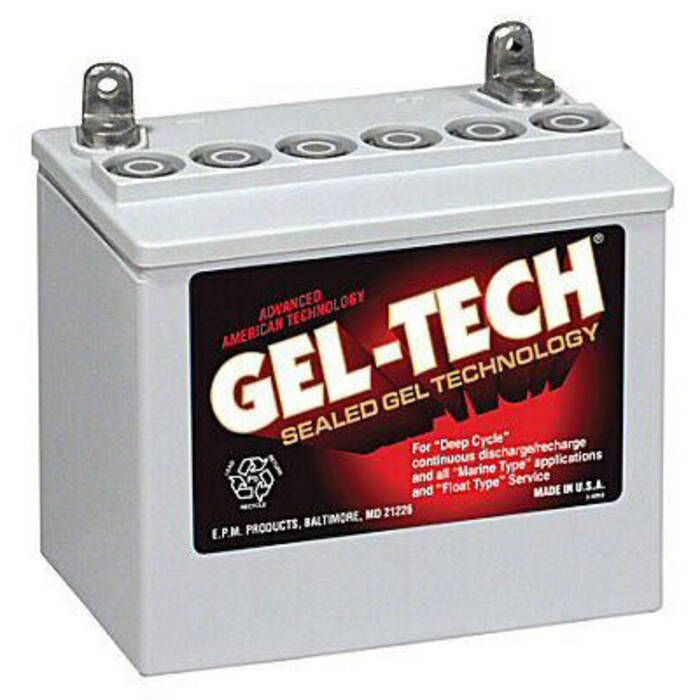 Image of : Gel-Tech Deep Cycle Marine Battery - Group U1 - 8GU1H 