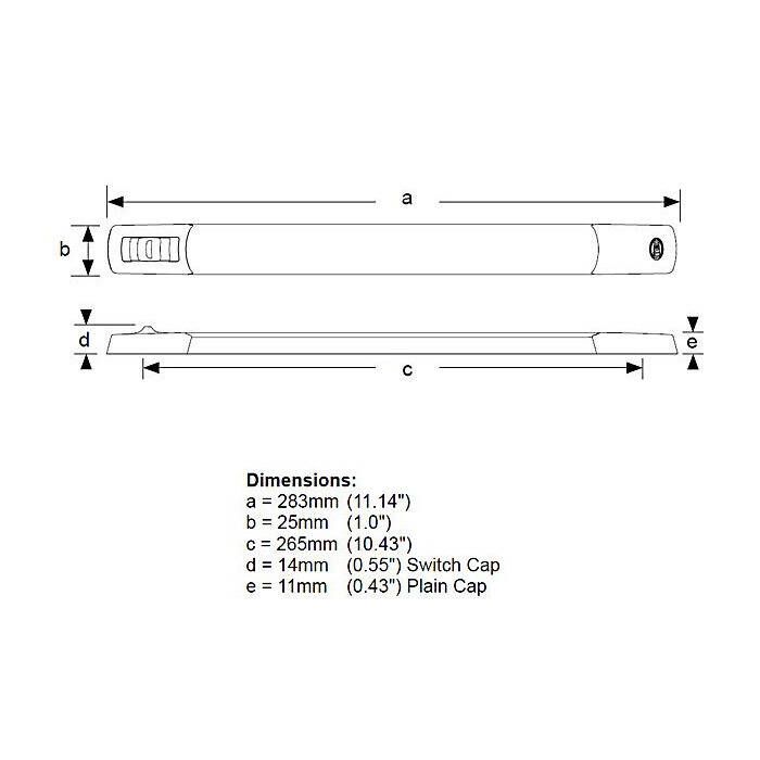 Hella Marine Surface Mount Strip Lamp with Switch | Defender Marine