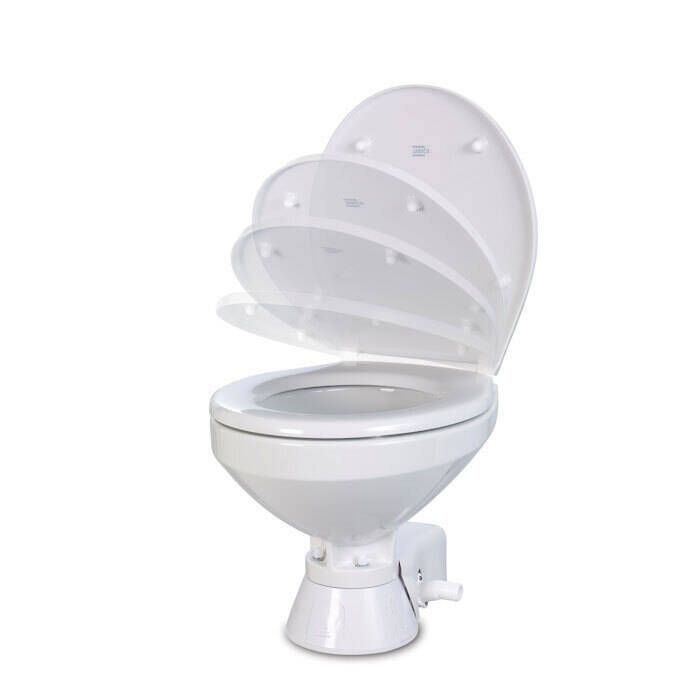 Image of : Jabsco Raw Water Quiet Flush Electric Toilet with Slow Close Lid 