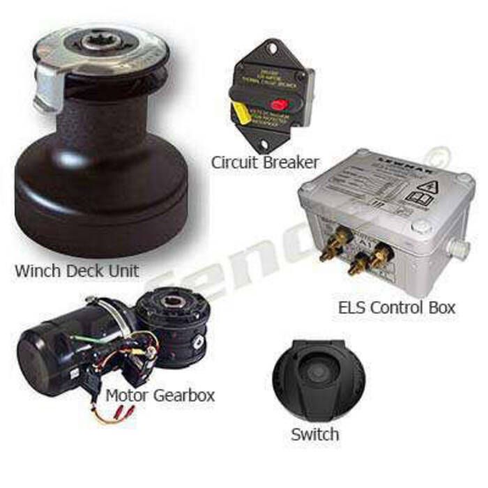 Image of : Lewmar 40EST EVO ELS-Series Electric Self Tailing Winch Kit 