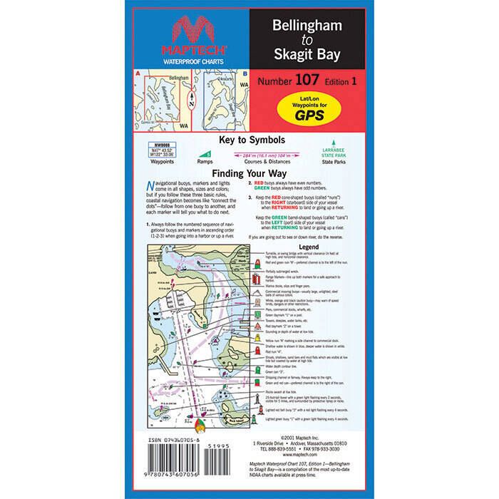 Maptech Folding Waterproof Chart - Bellingham To Skagit Bay - Wpc107 