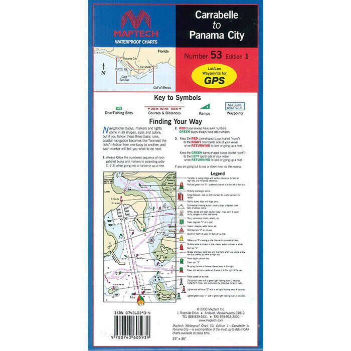 Image of : Maptech Folding Waterproof Chart - Carrabelle to Panama City - WPC053 