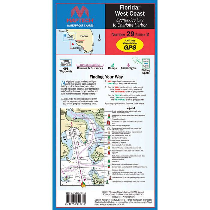 Image of : Maptech Folding Waterproof Chart - Everglades City-Charlotte Harbor - WPC029-02 