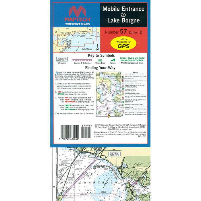 Image of : Maptech Folding Waterproof Chart - Mobile Entrance to Lake Borgne - WPC057-02 