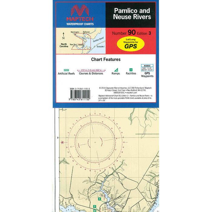 Image of : Maptech Folding Waterproof Chart - Pamlico & Neuse Rivers - WPC090-04 