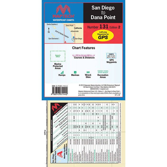 Image of : Maptech Folding Waterproof Chart - San Diego to Dana Point - WPC131-02 