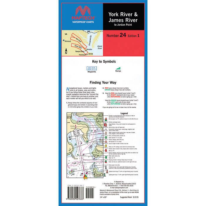 Image of : Maptech Folding Waterproof Chart - York & James River - WPC024 