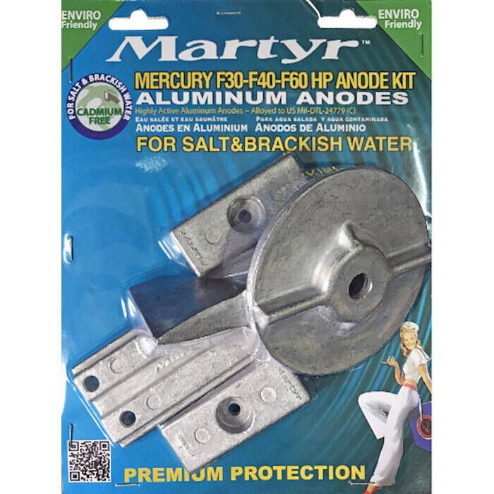 Image of : Martyr Mercury Sacrificial Anode Kit - F30/F40/F60 HP 