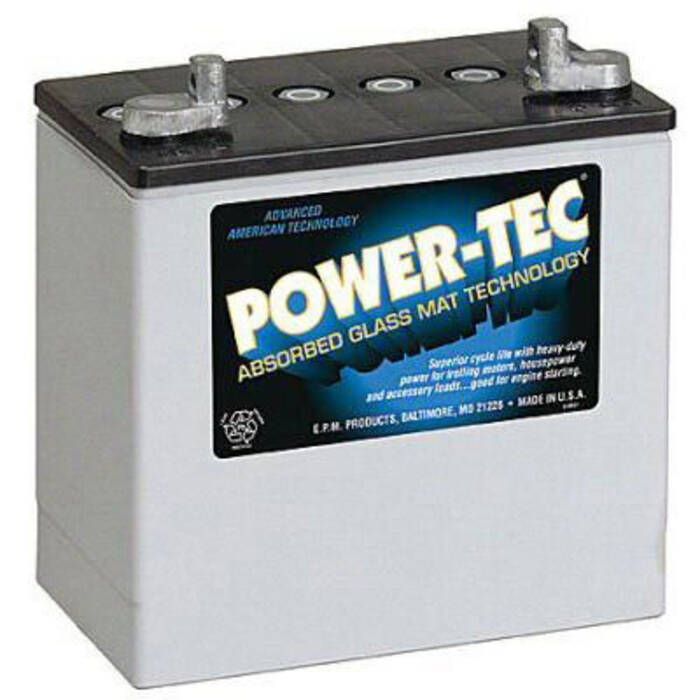 Image of : Power-Tec 12V AGM Deep Cycle Marine Battery - Group 22 - 8A22NF 