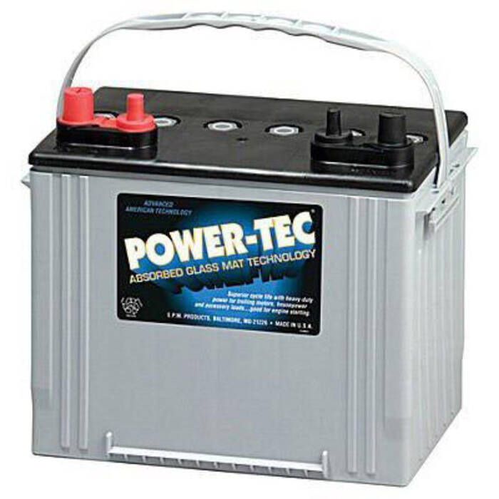 Image of : Power-Tec 12V AGM Deep Cycle Marine Battery - Group 24 - 8A24M 