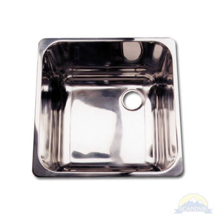 Image of : Scandvik Mirror Finish Stainless Steel Square Sink - 14 1/4