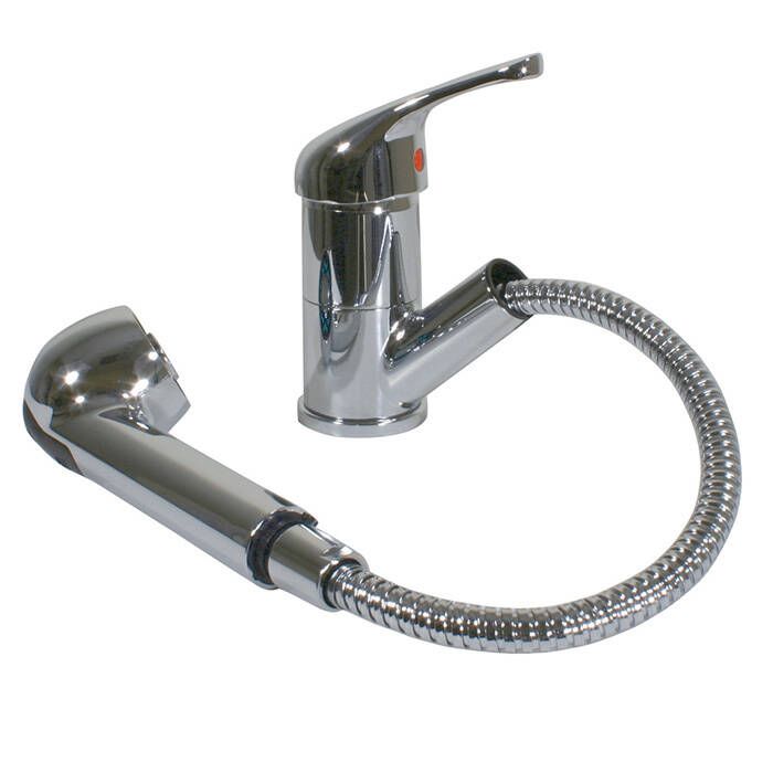 Image of : Scandvik Single-Lever Swivel Spout Galley Mixer with Pull-Out Sprayer - 10871 