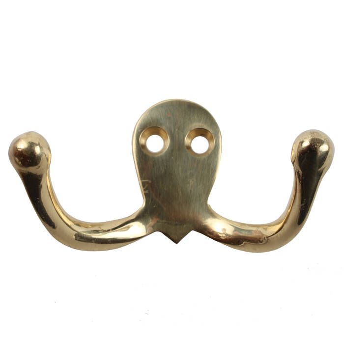 Sea-Dog Brass Double Coat Hook, 671515-1