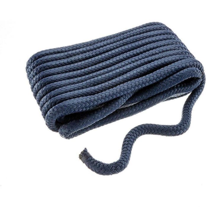Seachoice Double-Braid Nylon Dock Line w/Eye Splice, Pre-Shrunk, Heat Gestabiliseerd, 3/4 X 25 Ft., Zwart