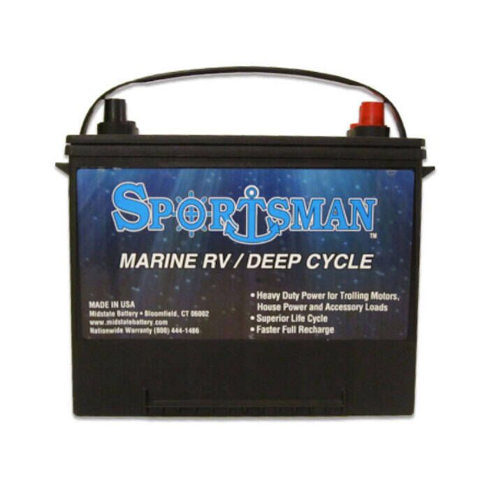 Image of : Sportsman Deep Cycle Marine Battery - 12V Lead Acid Group 24 - DC24 