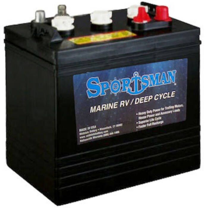 Image of : Sportsman Deep Cycle Marine Battery - 6V Lead Acid Group GC2 - GC-4 