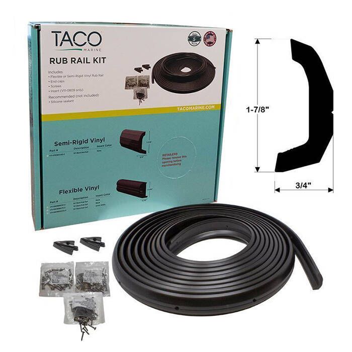 Image of : TACO 30' Semi-Rigid Rub Rail Kit - V11-4135BKA30-3 