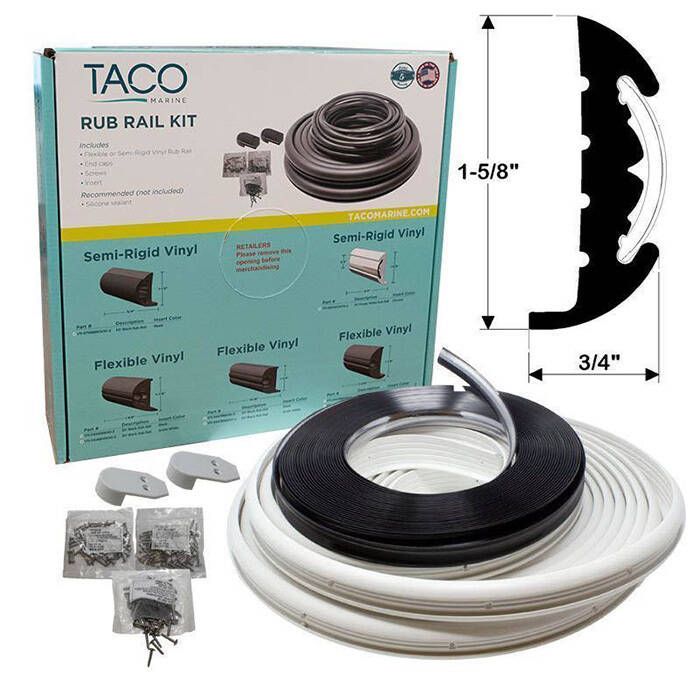 Image of : TACO V11-9811 Semi-Rigid Vinyl Rub Rail Kit - 70 feet - V11-9811WCM70-2 