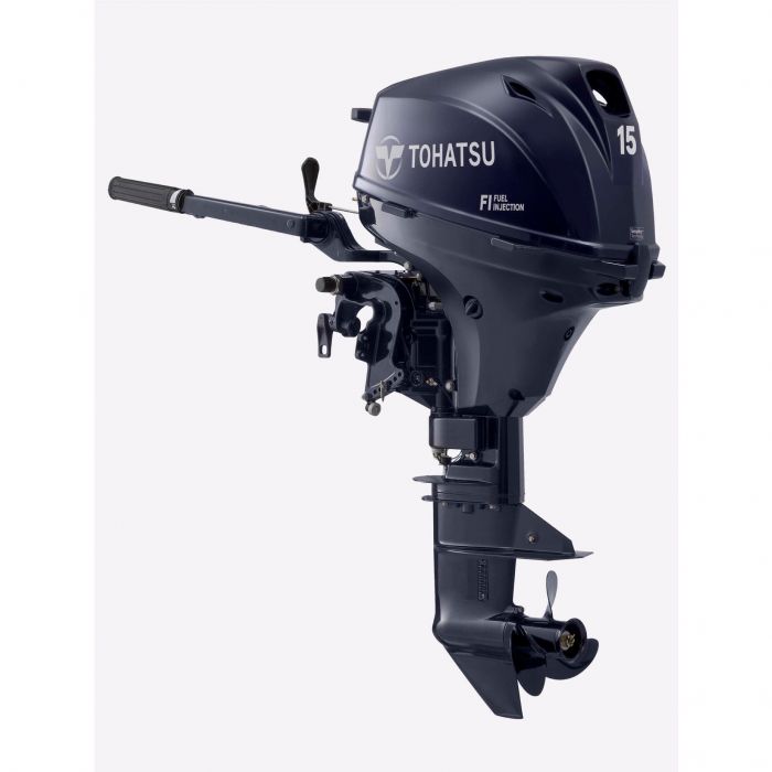 Image of : Tohatsu 15 HP Tiller Outboard Motor - MFS15 - 2022 