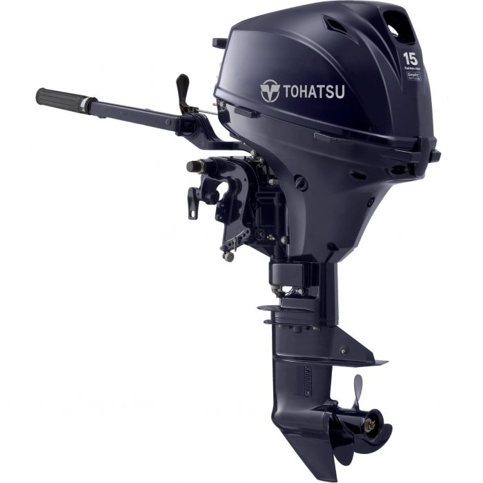 Image of : Tohatsu 15 HP Tiller Outboard Motor - MFS15 - 2024