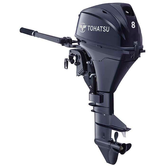 Image of : Tohatsu 8 HP Tiller Outboard Motor - MFS8 - 2023 