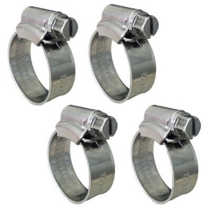 Image of : Trident Non-Perforated Marine Grade Sanitation and Fuel Hose Clamps (4-Pack) - 710-1120-4 