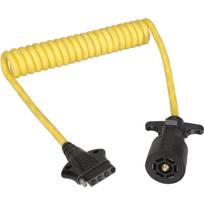 Image of : Wesbar 7-Way Trailer to 5-Way Flat Vehicle End Coiled Wiring Adapter 
