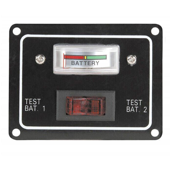 Image of : Whitecap Dual Bank Battery Meter with Rocker Switch - S-3316